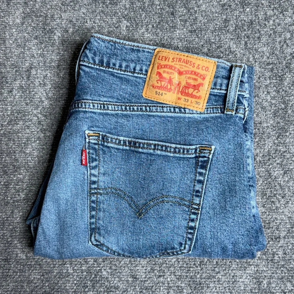 Levis 514 Jeans Mens Size 33x30 Blue Straight Fit Flex Lightweight Casual Denim